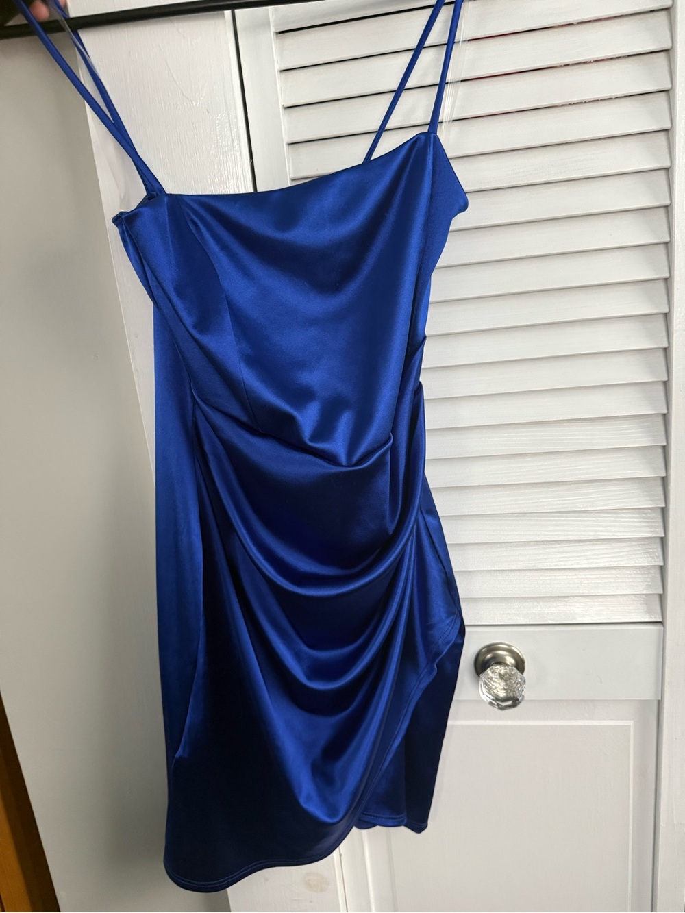 Windsor Royal Blue Satin Slip Mini Dress